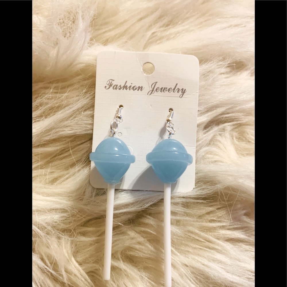 Blue Lollipop Earrings